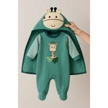 saida maternidade girafa verde bebe roupinha recem nascido