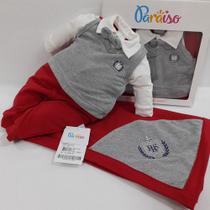 - Saída Maternidade Luxo Bebê Menino Paraiso Suedine Ref 11659