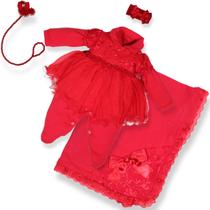 Saída Maternidade Luxo Princesa Menina Renda Tule