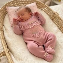 Saída Maternidade Menina Bordada Com Badado de Organza 03 Peças Roupa de Bebê Menina Saída Maternidade Menina Bordada Com Badado de Organza 03 Peças Roupa de Bebê Menina