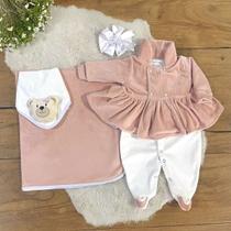Saida Maternidade Menina de Plush Eloá Rosê 05 peças