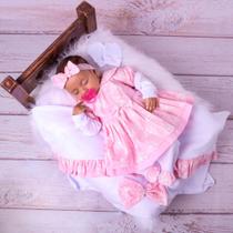 Saída Maternidade Menina Rosa 100% Algodão Borboletinhas