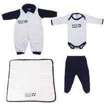 Saída Maternidade Menino bordado Bebe Torcedor Kit 4 Peças Preto e Branco Time Preferido Do Papai e Da Mamãe roupa de bebe Enxoval Bordado 100 algodão