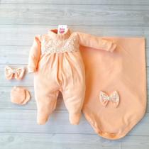 Saída maternidade Olivia - 4 peças confortável 100% algodão