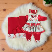Saída Maternidade Para Bebê Menina Catarina Roupas de Bebê 05 Peças