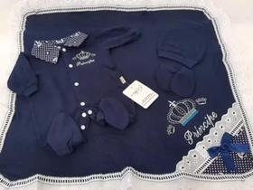 Saida maternidade para bebe menino azul marinho