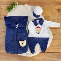 Saida Maternidade para Bebê Menino Bryan 04 Peças Roupas Saida Maternidade para Bebê Menino Bryan 04 Peças Roupas