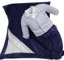 Saída Maternidade Plush 4 Pçs Luxo Bebê Menino Paraiso 17737 Saída Maternidade Plush 4 Pçs Luxo Bebê Menino Paraiso 17737
