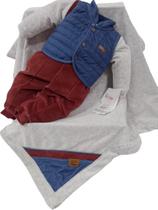 Saída Maternidade Plush Bebê Menino Paraiso Inverno Rf 12997