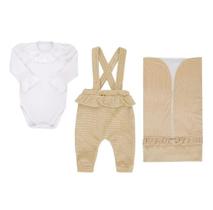 Saída Maternidade Plush Luxo Bebê Menina 3 Pçs Paraiso 17747