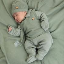 Saída maternidade tricô menino 5 peças - macacão bebê