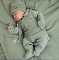 Saída maternidade tricô menino 5 peças - macacão bebê - Fofinhos