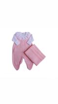 Saída maternidade tricot Antonella rosa - Tamine baby