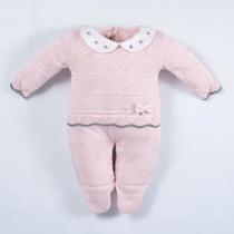 Saída maternidade tricot rosa