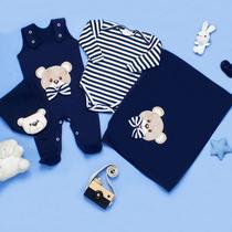 Saída Maternidade Urso Theodoro com Porta-Bebê 04 Peças 100% Algodão Saída Maternidade Urso Theodoro com Porta-Bebê 04 Peças 100% Algodão