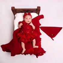 Saida maternidade verao roupa de bebe vermelho - PEQUENO ANJO