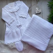 Saída Maternidade Vestido Carolina - Branco - Manta Vestido e Calça