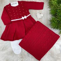 Saída Maternidade Vestido Iasmim - Vermelha - Manta Vestido e Calça