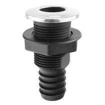 Saída Ou Entrada Em Pvc Preto Com Acabamento Inox 1.1/2 Saída Ou Entrada Em Pvc Preto Com Acabamento Inox 1.1/2