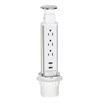 Saída pop-up Kungfuking para bancada com 3 tomadas AC e 2 USB