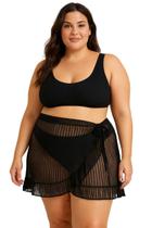 Saída Praia Plus Size Saia Amarrar Transparente Feminina Adulto Soltinha Blogueira Biquíni Verão