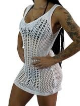 Saída Praia Vestido Decote Moda Acabamento R02