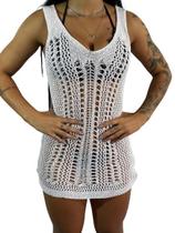 Saída Praia Vestido Decote Moda Acabamento R02