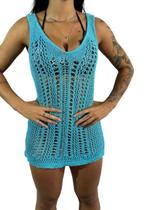 Saída Praia Vestido Decote Moda Acabamento R02