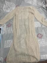 Saída Praia Vestido Manga Longa Trabalhada Moda Blogueira