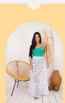 Saída saia de praia na cor branca Saída saia de praia na cor branca