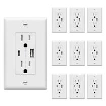 Saída USB TOPGREENER TU21536AC-W Tipo C 15A com portas USB x10