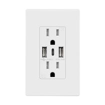 Saída USB TOPGREENER TU21536AC3-WSI 3 portas tipo C 3.6A 18W