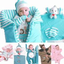 Saidas maternidade com luvinhas confortável saco de dormir para bebe + aconchego
