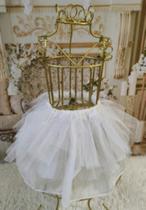 Saiote vestido infantil tamanho único branco tule deixa vestido rodado