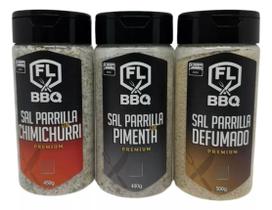 Sal de parrilla e pimenta, e defumado e chimichurri flbbq - kit flbbq