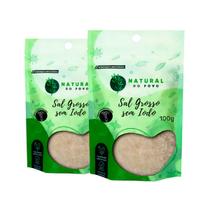 Sal grosso Sem Iodo Qualidade Superior Kit 2 Pouch 100g