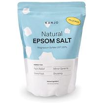 Sal Kanjo Natural Epsom Sal de banho de sulfato de magnésio 100% puro Molho de sal Epsom natural para dores musculares, dores nos pés e alívio da dor nas articulações Sem perfume Saco de 32 onças