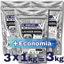 Sal P/ Lavagem Nasal Ultrafino Sem Iodo 3kg Soro Fisiológico em Pó Sal P/ Lavagem Nasal Ultrafino Sem Iodo 3kg Soro Fisiológico em Pó
