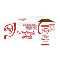 Sal Refinado Chef Sachê 0,8g Caixa C/ 1.000 Unidades