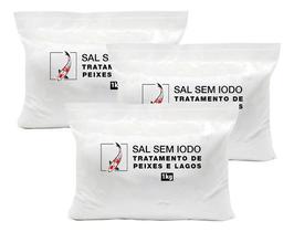 Sal Sem Iodo 3kg para tratamento de carpas e peixes de lago