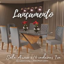 Sala Aurea 180 com 6 Cadeiras Iza Sala Aurea 180 com 6 Cadeiras Iza