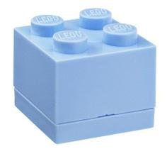 Sala Copenhaga, LEGO Mini Box - 1,8 x 1,8 x 1,7 pol - Tijolo 4, Azul Claro