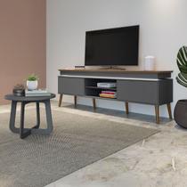 Sala de Estar Completa Cifra para TV Até 75 Polegadas com Led Carvalho/Grafite - Pnr Móveis Sala de Estar Completa Cifra para TV Até 75 Polegadas com Led Carvalho/Grafite - Pnr Móveis