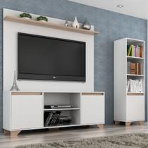 Sala De Estar Completa Para Tv Até 55 Polegadas Benevello 3 Portas Branco/siena - Quiditá Móveis