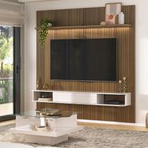 Sala de Estar Completa para TV Até 75 Polegadas Clara Pinho/Off White - Pnr Móveis
