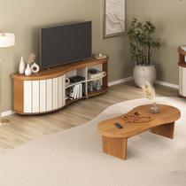 Sala de Estar Completa para TV Até 75 Polegadas Magnum Cinamomo/Off White - Pnr Móveis Sala de Estar Completa para TV Até 75 Polegadas Magnum Cinamomo/Off White - Pnr Móveis