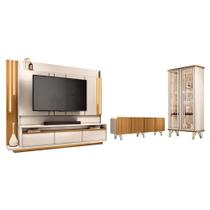 Sala de Estar Estante Home Montane, Cristaleira Évora e Buffet Saluti - HB Móveis Sala de Estar Estante Home Montane, Cristaleira Évora e Buffet Saluti - HB Móveis