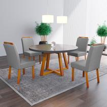 Sala de Jantar 110x110 Safira MDF/Vidro 4 Cadeiras Bom Pastor Sala de Jantar 110x110 Safira MDF/Vidro 4 Cadeiras Bom Pastor