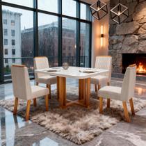 Sala de Jantar 120x80 Paola Tampo OFF-White 4 Cad Bom Pastor Sala de Jantar 120x80 Paola Tampo OFF-White 4 Cad Bom Pastor