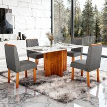 Sala de Jantar 120x80 Stilo Vidro 4 Cadeiras Viena Bom Pastor